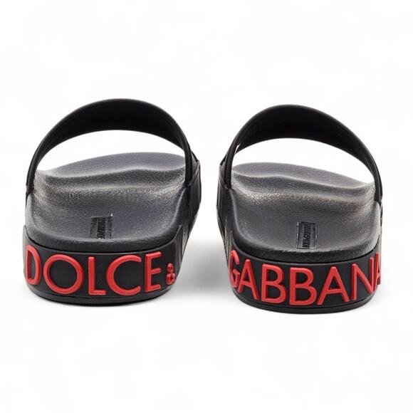 Dolce & Gabbana Logo Saint Barth Rubber Pool Slides Black EU 39 US 9 - NWB $320 - Picture 5 of 7